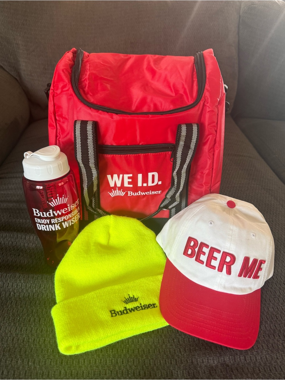 Budweiser Red Insulated Cooler Bag with Accessories - Red